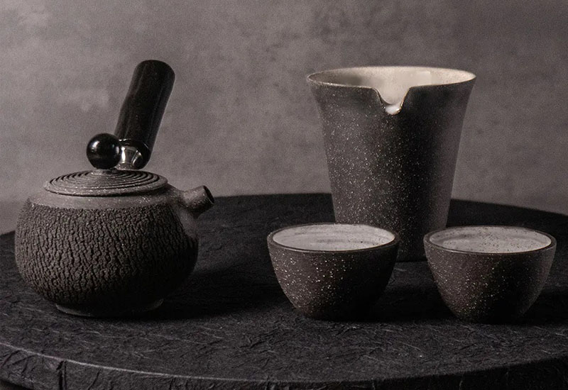 無我系列-原木側把承煙茶器套組